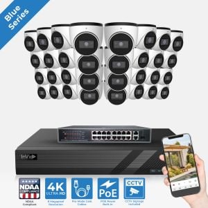 InVid HD-32Z-18TB 32 Camera 4K Surveillance System Turret Blue - 18TB