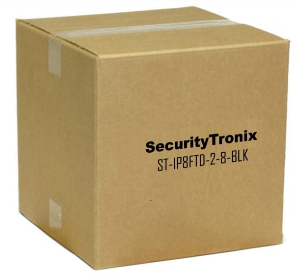 SecurityTronix ST-IP8FTD-2-8-BLK 8 Megapixel IR Outdoor Dome Camera with 2.8mm Lens, Black ST-IP8FTD-2-8-BLK by SecurityTronix