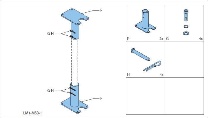 Bosch LM1-MSB-1 Bracket Adapter Set for LS1-OC100E-1 LM1-MSB-1 by Bosch