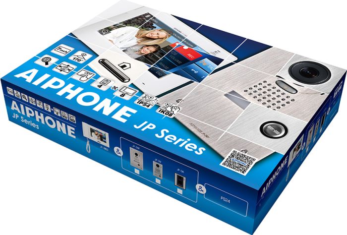 Aiphone JPS-4AED 7" Touchscreen Handset/Hands-Free 4 X 8 Color Video Intercom Set (JP-4MED, JP-DA, PS-2420UL) JPS-4AED by Aiphone