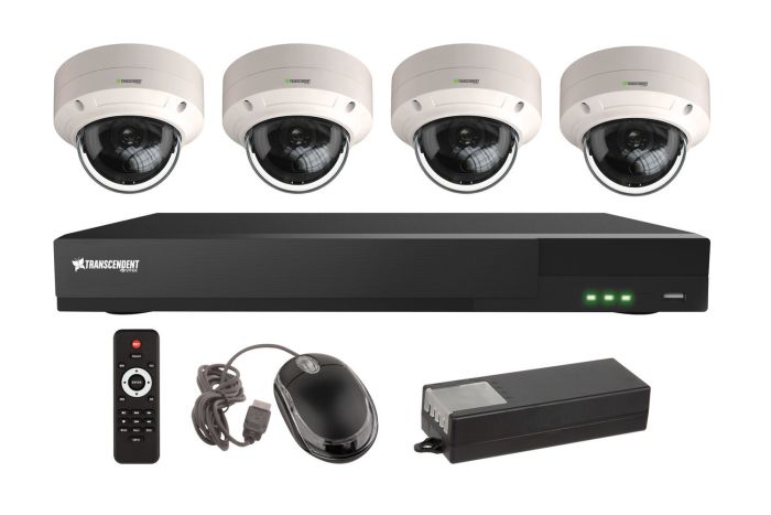 Vitek VT-TH5KT820TD-2 8 Channel 4-IN-1 (TVI/AHD/CVI/CVBS) DVR, 20TB with 4 x 5 Megapixel Vandal Dome Cameras, 2.8mm Lens VT-TH5KT820TD-2 by Vitek