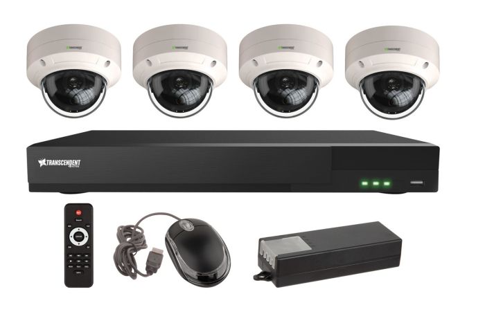 Vitek VT-TH5KT810TD 8 Channel 5-IN-1 (TVI/AHD/CVI/CVBS) DVR, 10TB with 4 x 5 Megapixel Vandal Dome Cameras, 3.6mm Lens VT-TH5KT810TD by Vitek