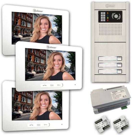 Alpha VKGB2-7-3AS 3 Unit Touchscreen Video Entry Intercom Kit VKGB2-7-3AS by Alpha