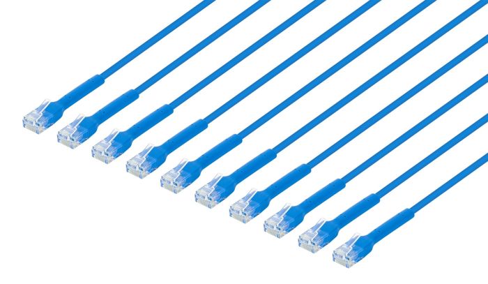 Intellinet 745246 Cat6 U/UTP FlexiBoot Slim Network Patch Cable, 3 Feet, Blue, 10-Pack 745246 by Intellinet