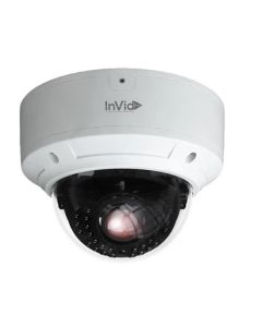 InVid PAR-P8DRIRA3312F 8 Megapixel IP Plug & Play Outdoor Network IR Vandal Dome Camera, 3.3-12mm Lens