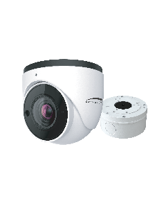 Speco O4VT1M 4 Megapixel Outdoor IP Turret Dome Camera, 2.8-12mm Lens, White housing