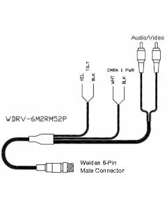 Weldex WDRV-6M2RM52P 6 Pin Male Locking to Aladdin System Adapter Cable
