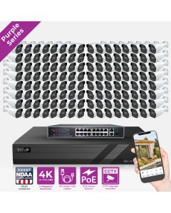 InVid AI-128ZXB-2TB 128 Camera 4K Smart AI Surveillance System Bullet - 2TB