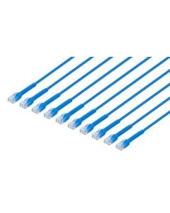 Intellinet 745246 Cat6 U/UTP FlexiBoot Slim Network Patch Cable, 3 Feet, Blue, 10-Pack