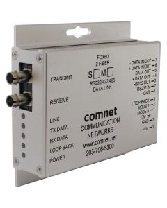 Comnet FDX60M2M Small Size RS232/422/485 2 & 4W Bi-directional Universal Data Transceiver, mm, 2 Fiber