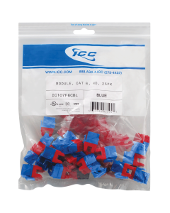 ICC IC107F6CBL Module, CAT 6, HD, 25PK, Blue