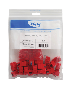 ICC IC107F6CRD Module, CAT 6, HD, 25PK, Red