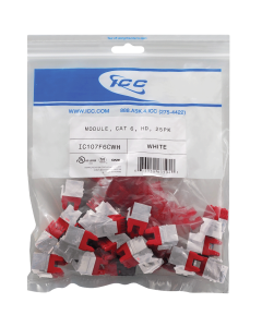 ICC IC107F6CWH Module, CAT 6, HD, 25PK, White