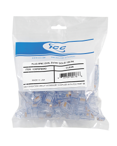 ICC ICMP8P8SRD Plug, 8P8C, Oval Entry, Solid, 100PK