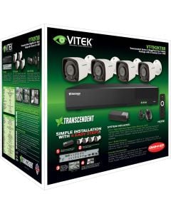 Vitek VT-TH2KT84TB-2 8 Channel 1080P 4-IN-1 (TVI/AHD/CVI/CVBS) DVR, 4TB with 4 X 2 Megapixel Bullet Cameras, 2.8mm Lens