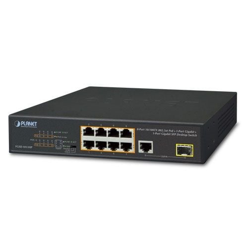 ACTi PPSW-0102 Planet FGSD-1011HP 8-Port 802.3at PoE Switch, PoE Budget 120W PPSW-0102 by ACTi