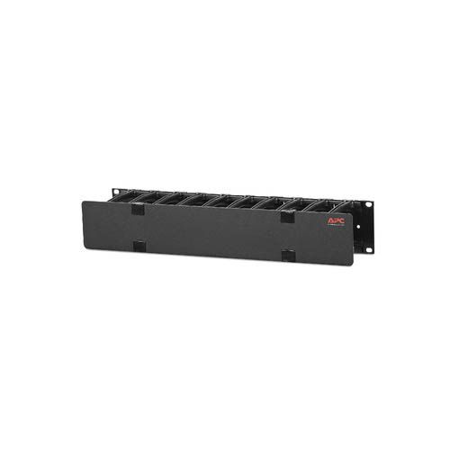 APC AR8600A NetShelter Cable Management, Horizontal Cable Manager, 2 Unit, Single Side with Cover, Black AR8600A by APC