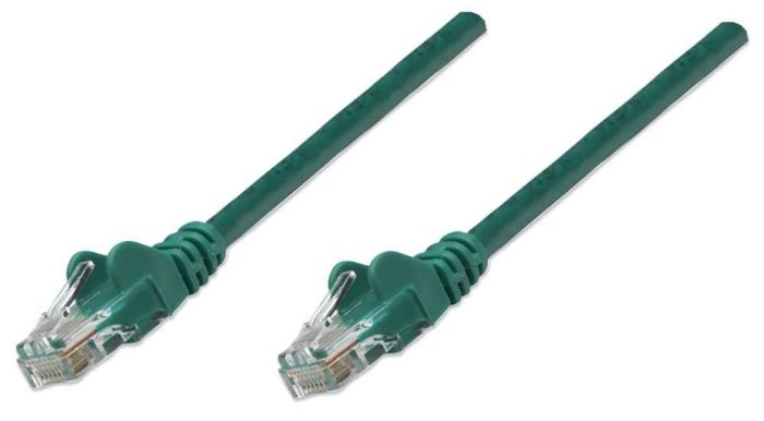 Intellinet 342537 Network Cable, Cat6, UTP 100% Copper, RJ45 Male / RJ45 Male, 15.0 m (50 ft.), Green 342537 by Intellinet