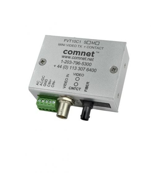 Comnet FVT10C1M1/M 1 Channel Digitally Encoded Mini Video Transmitter and Contact Closure, MM FVT10C1M1/M by Comnet