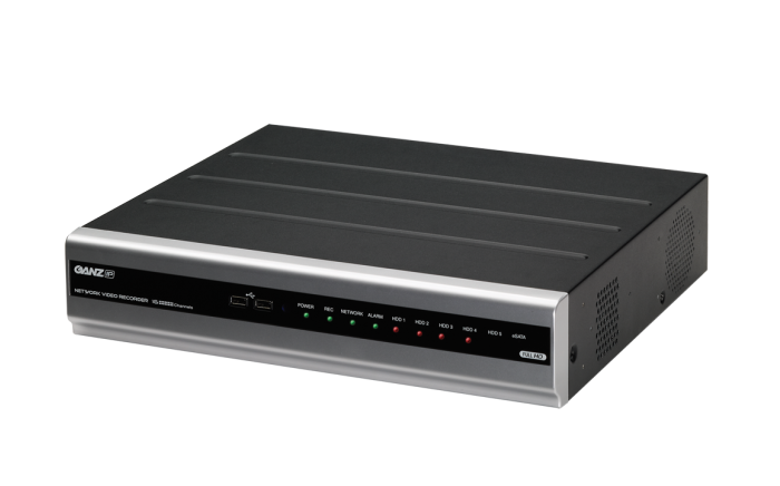 Ganz NR8H-12TB 8 Channel-240 fps @ 1080p, 2U, 5 HDD slots, H.264, Built in POE hub, 12TB HDD NR8H-12TB by Ganz