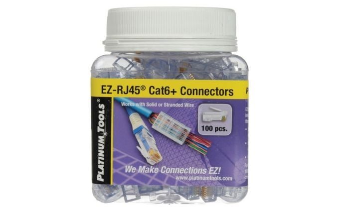 Platinum Tools 202010J EZ-RJ45 Cat6+ Connector 100 pk Jar 202010J by Platinum Tools