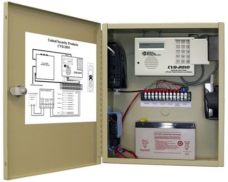 United Security Products CVD-2010 Cellular Dialer Back up in metallic cabinet w/ AVD-2010 Dialer CVD-2010 by United Security Products