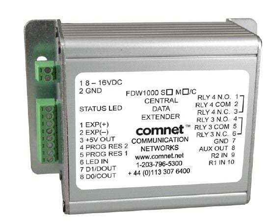 Comnet FDW1000M/C Fiber Optic Wiegand Data Link Extender, Central Unit FDW1000M/C by Comnet