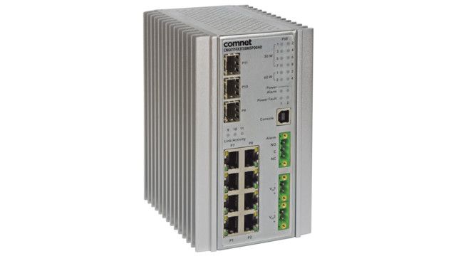 Comnet CNGE11FX3TX8MSPoE Hardened 11 Port 1000Mbps Managed Switch CNGE11FX3TX8MSPoE by Comnet