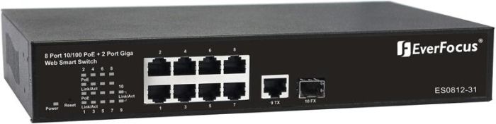 Everfocus EPOE08 8 Channel PoE Switch EPOE08 by EverFocus