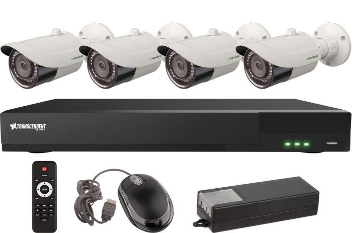 Vitek VT-TH5KT88TB 8 Channel 4-IN-1 (TVI/AHD/CVI/CVBS) DVR, 8TB with 4 X 5 Megapixel Bullet Cameras, 3.6mm VT-TH5KT88TB by Vitek