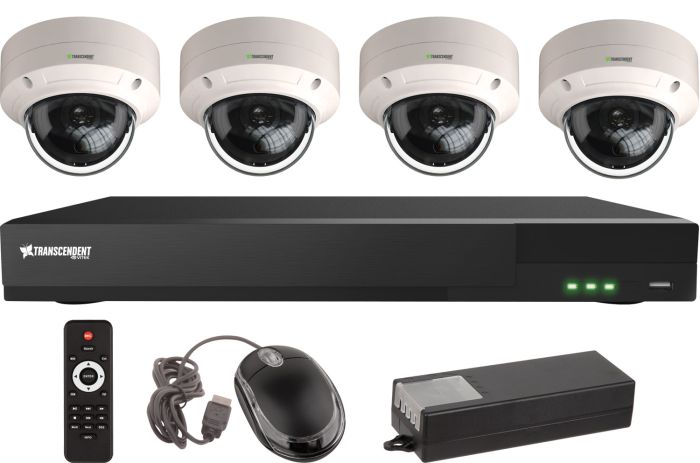 Vitek VT-TH5KT88TD 8 Channel 4-IN-1 (TVI/AHD/CVI/CVBS) DVR, 8TB with 4 X 5 Megapixel Vandal Dome Cameras, 3.6mm VT-TH5KT88TD by Vitek