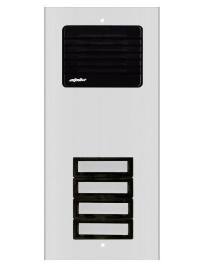 Alpha ES612-04 4 Plastic Button L/S Panel Aluminium ES612-04 by Alpha