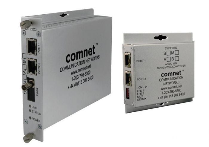 Comnet CNFE2002S1BPoE/HO/M 2 Channel 10/100 Mbps Ethernet Electrical To Optical Media Converter CNFE2002S1BPoE/HO/M by Comnet