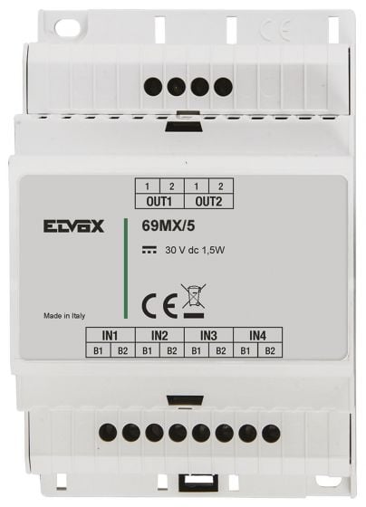 Elvox 69MX-5 Concentrator for Up to 4 Entrance Panels Parallel Connection for Category 5 System 69MX-5 by Elvox