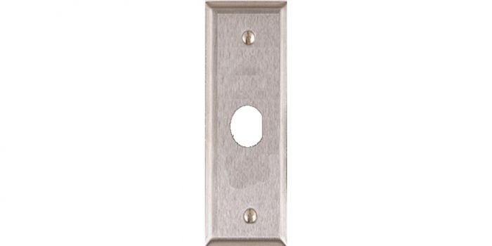 Alarm Controls RP-24 Narrow 1-1/2" Stainless Steel Front Plate with 3/4" "D" Hole for Ace Lock RP-24 by Alarm Controls