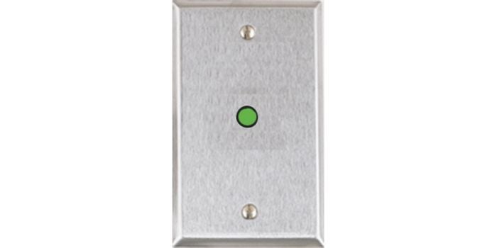 Alarm Controls RP-29 Single Gang Stainless Steel Wall Plate with 1/4" Green LED RP-29 by Alarm Controls
