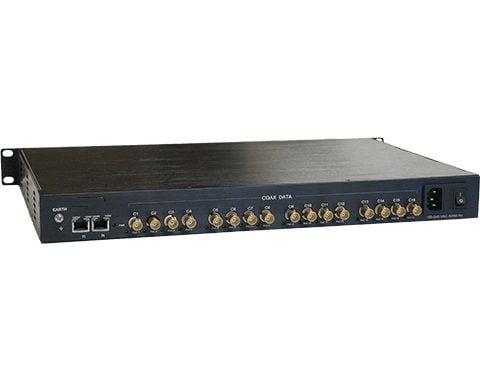 American Fibertek ET4200CPp-RS16 Receiver of 16 Port Coax to 4 Port 10/100/1000Base-TX Ethernet Switch with PoC ET4200CPp-RS16 by American Fibertek