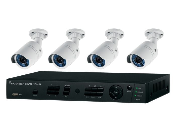 GE Security TVN-1004-KB3 TruVision 4-Channel NVR, 1TB with 4 x 1.3MPx IR Bullet Cameras Kit TVN-1004-KB3 by Interlogix