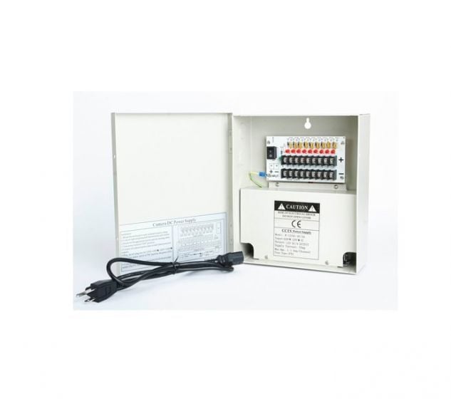 Cantek CT-W-12VDC-9P-5A-UL 12VDC 5 Amps 9 PTC Output CCTV Distributed Power Supply CT-W-12VDC-9P-5A-UL by Cantek