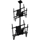 Crimson C2K65D Dual Back to Back Screen Ceiling Mounted Monitor System with Universal Mounting Interface for 37" to 65" Displays, Black