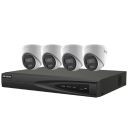 Hikvision EKI-K41T44C Kit, Four 4MP Outdoor ColorVu Turret Cameras with 2.8mm Lens and 4 Channel 4K NVR with PoE