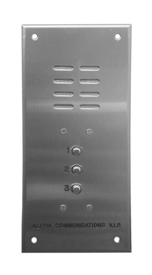 Alpha VI402S003 3 Button VIP Panel with Surface Side Bends, No Directory VI402S003 by Alpha