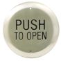 Camden Door Controls CM-60-3 6" Round Push Plate Switch, 'PUSH TO OPEN', Black Graphics CM-60-3 by Camden Door Controls