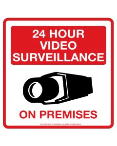 Maxwell STV-206 Video Monitoring Sign - 10.5 x 10.5 - Red & Black
