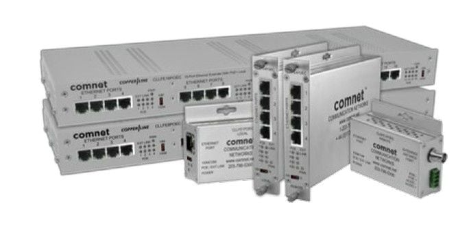 Comnet CLLFE16POEC Local 16 Channel Ethernet-over-COAX Extender With 30W PSE PoE+ CLLFE16POEC by Comnet