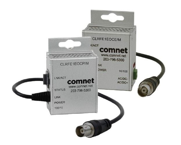 Comnet CLRFE1EOCP/M Miniature CopperLine Single Channel Ethernet Over COAX PoE Powered CLRFE1EOCP/M by Comnet