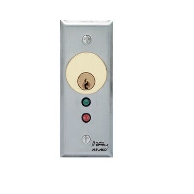 Alarm Controls MCK-3 Mortise Cylinder Key Switch, 1.75" SPDT Momentary MCK-3 by Alarm Controls