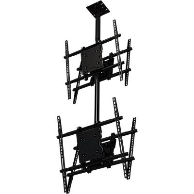 Crimson C2K65D Dual Back to Back Screen Ceiling Mounted Monitor System with Universal Mounting Interface for 37" to 65" Displays, Black C2K65D by Crimson