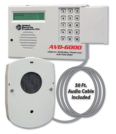 United Security Products AVD-6000 Auto Voice Dialer w/Verification Speaker, 50' cable, PLS, PRS and Low Batt indicator AVD-6000 by United Security Products