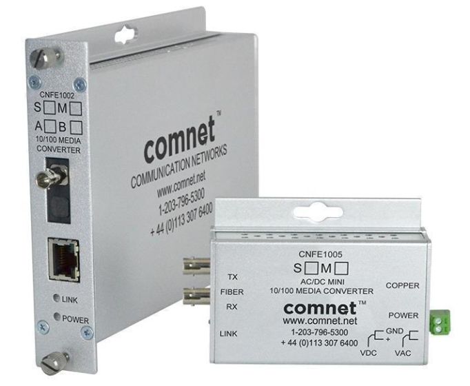 Comnet CNFE1002S1B 10/100 Mbps Standard Mount DC-Only Media Converter CNFE1002S1B by Comnet